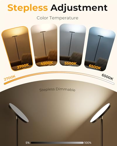 Natapai Floor Lamps for Living Room, 69" Tall LED Lamp, 2800LM Standing Lamp Remote & Foot Switch with 1H Timer, 2700-6500...