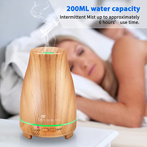 Diffuserlove Essential Oil Diffusers 200ML Diffuser Remote Control Aromatherapy Diffuser with 7 Color Lights, Auto Shut-Of...