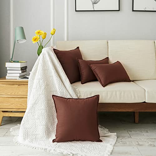 Jeanerlor Solid Cotton Linen Decoration 18"x18" Throw Pillow Cushion Case Special Pillow Cover Delicate Decorative Pillowc...