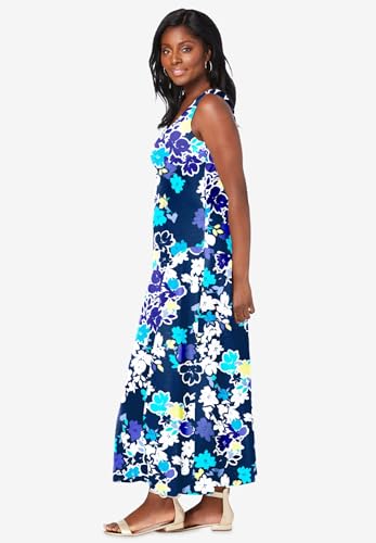 Jessica London Women's Plus Size Stretch Cotton Tank Maxi Dress