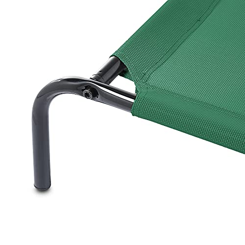 Amazon Basics Cooling Breathable Elevated Dog Bed with Metal Frame for Large Dogs, 51" x 31" x 8", Green, Easy to Assemble