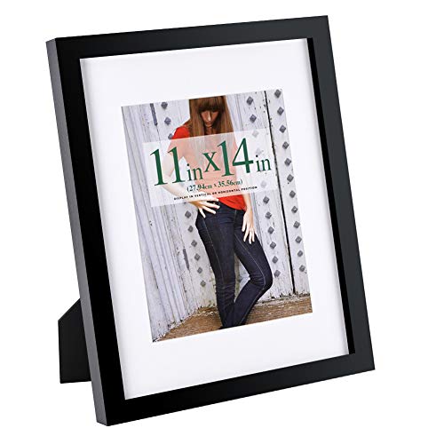 RPJC 11x14 inch Picture Frame Made of Solid Wood and High Definition Glass Display Pictures 8x10 with Mat or 11x14 Without...