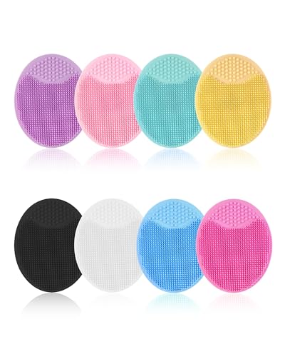 Face Scrubber, 8 PCS Silicone Face Scrubber Exfoliator for Women, Face Cleansing Brush Blackhead Acne Pore Pad for Deep Cl...