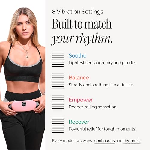 Menstrual Heating Pad for Period Cramps – Portable Heating Pad for Period Cramps Relief with Heat & Massage, Wearable Cord...
