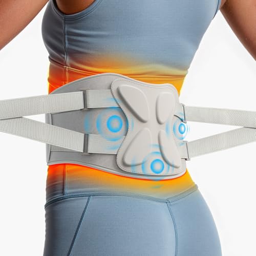 Cordless Heating Pad for Back Pain Relief, Lower Back Massager with Heat & Rechargeable Built-in Battery, Portable Wearabl...