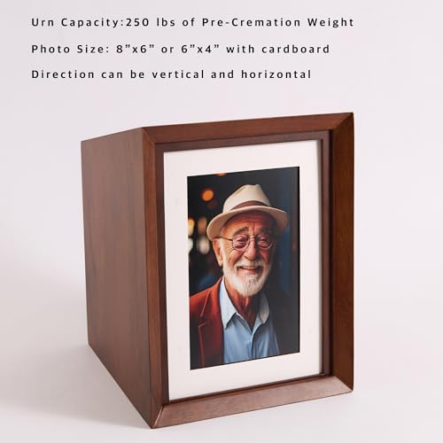 AspenStudio Photo Urn for Human Cremation Walnut Wooden Urn with Picture Frame Decorative Urn by Aspen Studio