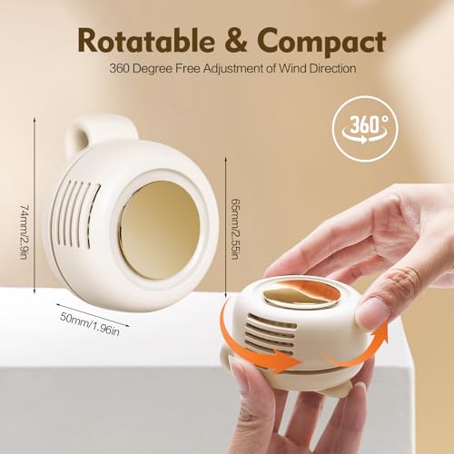 Portable Silent Mini Bladeless Electric Fan,Small fan Clip on for Shirt & Waist,2026 New Mini Bladeless Fan Clip On,Adjust...