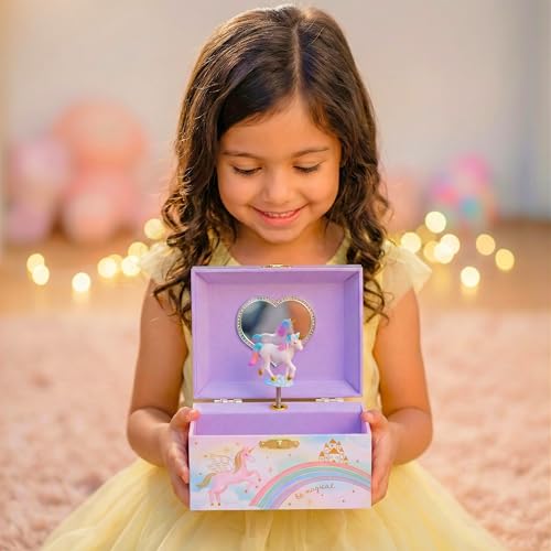 Giggle & Honey® Musical Jewelry Box for Girls - Kids Jewelry Box, Unicorn Toys for Girls 4-6, Unicorn Gifts