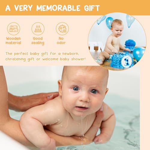Thootyriaf Modern Wooden Baby Umbilical Cord Memorial Box (Umbilical Cord Box) - Newborn, Christening - 2" x 2" x 1.4" - S...
