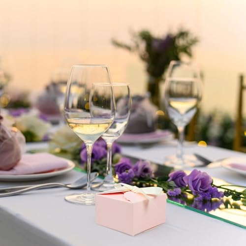 JJYHEHOT 20 PCS Gift Box with Ribbon, 4 Colors Party Favor Box, Small Candy Dessert Box, for Birthday, Easter, Wedding Party