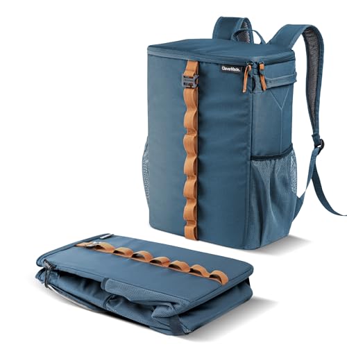 CleverMade Collapsible Backpack Cooler, 24 Can Insulated Backpack Cooler, Soft Sided Cooler Back Pack for Travel, Beach Co...