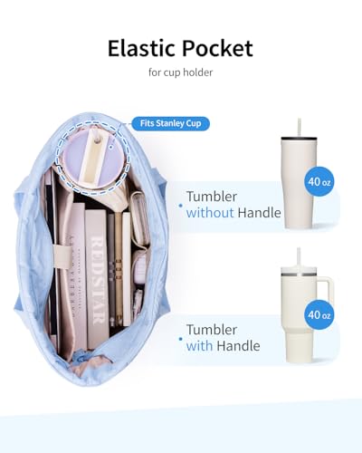 Narwey Puffer Tote Bag for Women Girl, Puffy Work Tote Bags for Nurse Teacher, Quilted Shoulder Bag Handbag for Travel Gym