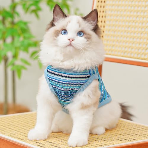 JAAQUCD 2 Pack Summer Small Dog T-Shirts with Leash Ring Breathable Girl Puppy Clothes Cooling Boy Cats Outfits Sleeveless...
