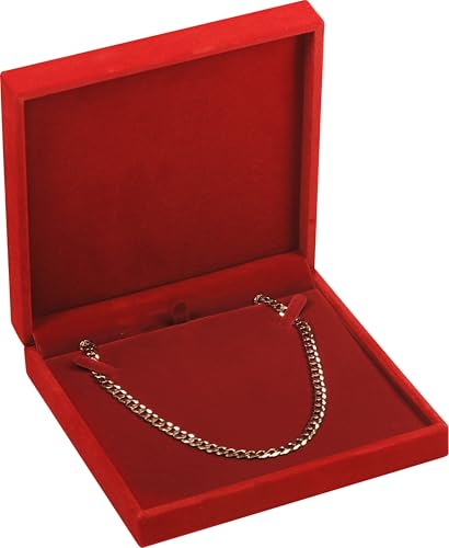 LAODA Red Color Big Necklace Chain Jewelry Gift Box Soft Touch Premium Velvet Material Choker Necklace Storage Holder Box ...