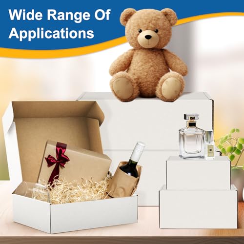 Famagic 50 Pack 4x4x2 Small Shipping Boxes - White Corrugated Cardboard Mailer Boxes for Small Business, Mailing Boxes for...