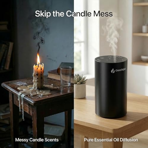 GentleJet LiteMist Waterless Nebulizing Essential Oil Diffuser – Cold Air Aromatherapy, USB-C Cordless 2000mAh Battery, Al...