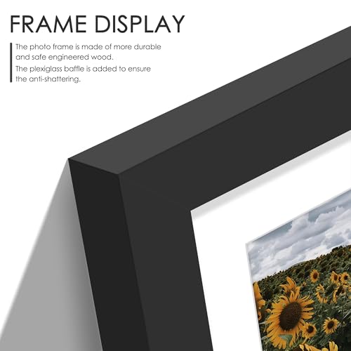 DUENPY 12x16 Picture Frame, 5x7 Collage Picture Frame, Displays Four 5x7 inch Photos, or 12x16 (Without Mat) for Available...