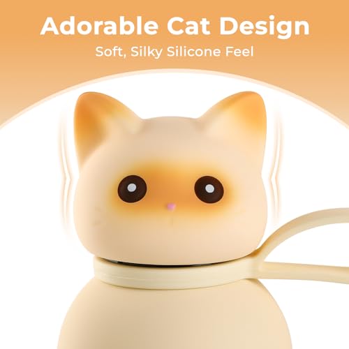 Vacuum Insulated Stainless Steel Water Bottle, Cute Cat Lid Tumbler for Cold & Hot, Coffee Travel Mug, Leakproof, Gifts, Y...