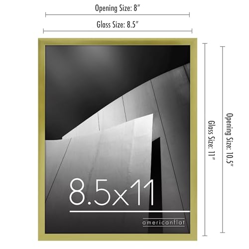 Americanflat 8.5x11 Picture Frame with Shatter-Resistant Glass - Streamline Collection - Thin Border Photo Frame for Table...