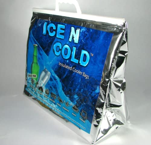 ICE N COLD Insulated Picnic/Shopping Cooler Bags, Pack of 2, Lightweight Soft Collapsible, Large Capacity, 35lbs, Fast Sam...