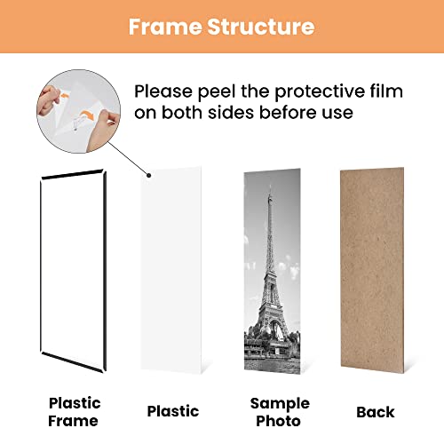 upsimples 11x17 Picture Frame Black 3 Pack, Scratch-Proof 11 x 17 Poster Frames for Photo Gallery - Slide-In Strips, Horiz...