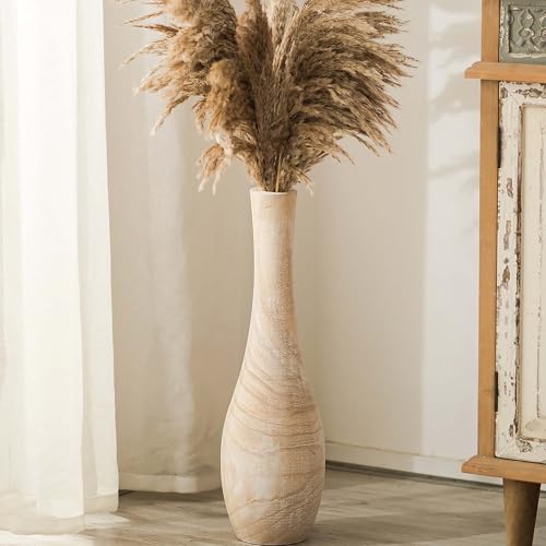 Hanobe Floor Vase Home Decor: 22 inch Tall Decorative Wood Vases for Living Room Large Rustic Farmhouse Boho Vase for Dini...