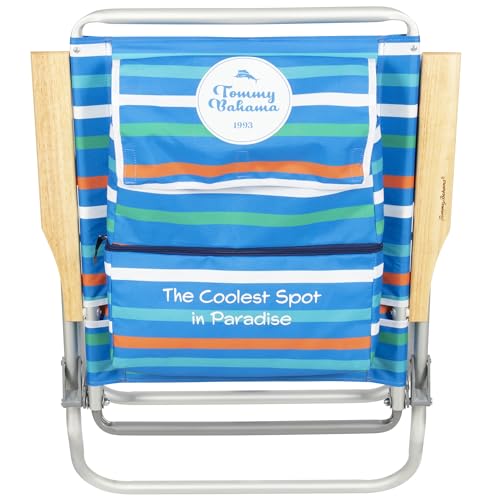 Tommy Bahama 4-Position Extended seat Height Easy in-Easy Out Folding Backpack Beach Chair