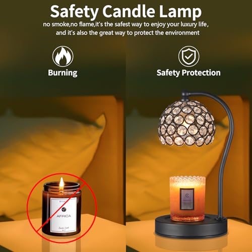 Dimmable Electric Candle Warmer Lamp with Timer Home Decor Wax Melts Warmer for Jar Scented Candles Mother's Day Thanksgiv...