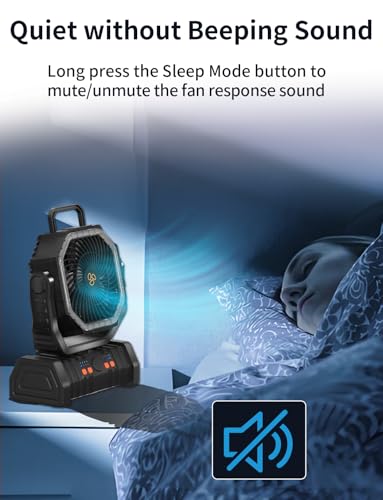 EEIFO Battery Operated Fan Portable Battery Powered Outdoor Camping Tent Fan with LED Lantern Light 20000mAh Rechargeable,...