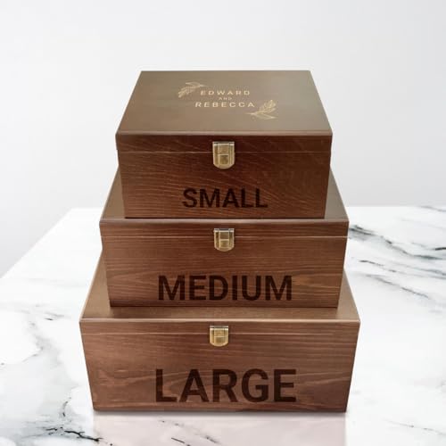 Krezy Case Personalised Engraved Wooden Keepsake Box, Wedding Memory Box, Personalized Keepsake Wood Box, Custom Wedding G...