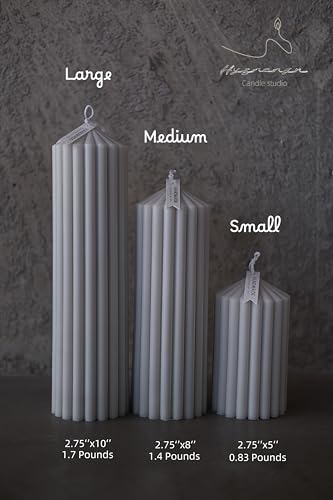 Hyznengu Ribbed Peak Pillar Candle- Large Handmade Scented Soy Wax Candle with Elegant Bubble Aesthetic， Housewarming Gif...
