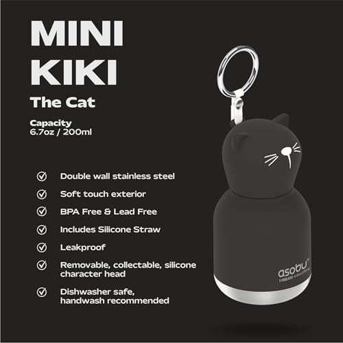 Mini Bestie Water Bottle Cute Collectible Character Bottle for All Ages Leakproof Stainless Steel, 6.7oz, BPA-Free with St...