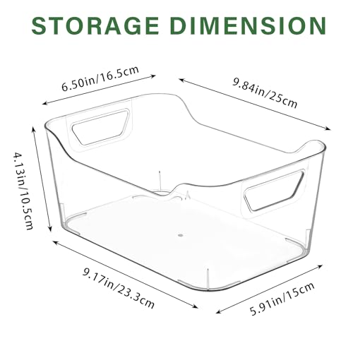 AntStep 12 Pack Clear Plastic Storage Bins, Pantry Organizers and Storage, Clear Pantry Organizer Bins, Plastic Containers...