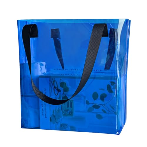 TotePrint Beach Bag Waterproof Clear Tote Bag12.2"x11.81"x4.33" Sandproof with Handles, Heavy Duty PVC for Pool & Travel