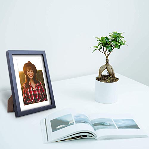 8x10 Black Picture Frames Nature Solid Wood 4 Pack for Wall Mounting and Tabletop Display