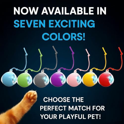 Purrmitive 2026 Durable Interactive Cat Toys for Indoor Cats, Dog Toys Ball, Rolling Pet Ball, Smart Automatic Cat Chase B...