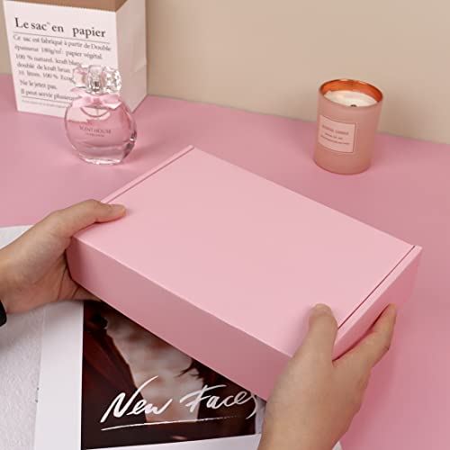 OUGEBOX 30 Pack 9x6x2 Pink Shipping Boxes for Packaging Small Business, Corrugated Cardboard Boxes for Shipping Packing Ma...