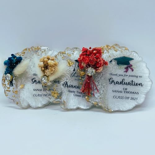 Graduation Party Favors for Guests Personalized Resin-Floral Magnets Class of 2026 Decorations, Graduation Thank You Cards...