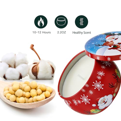 Christmas Scented Candles Gifts for Women 4 Pack, 4.4 oz Soy Aromatherapy Candles for Home Scented Decoration, Long Lastin...