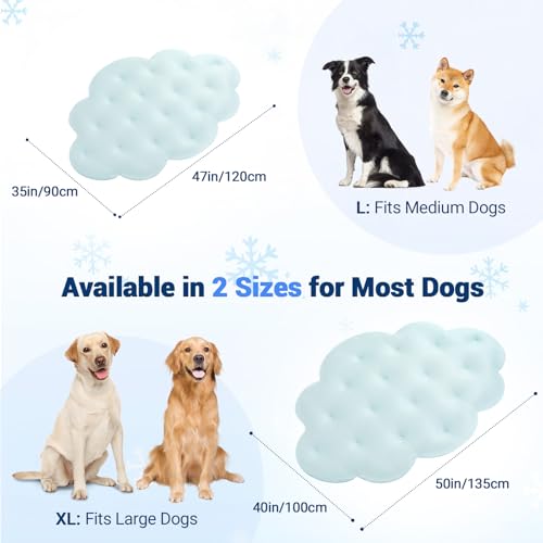 Tivray Dog Cooling Mat, 47'' × 35'' Large, Self-Cooling Mat for Dog, (Cool & Warm) Double-Sided Pet Cool Pads for Crate, K...