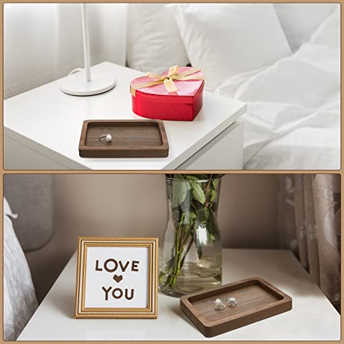 Gerrii 5 Year Wooden Engraved Rectangle Tray Small Jewelry Dish 5th Wedding Anniversary Wood Gifts for Him or Her Husband ...