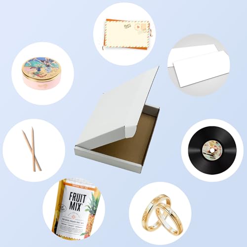 6x5x1 inch White Shipping Boxes 50 Pack, Small Corrugated Cardboard Mailer Boxes Bulk for Packaging Business Mailing Gift，...