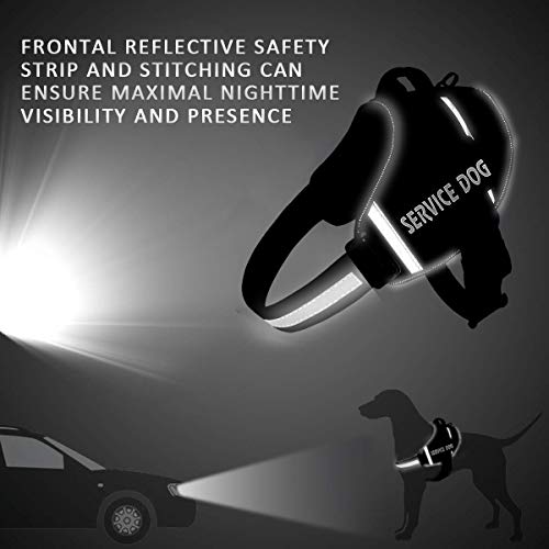 JSXD Dog Harness,No-Pull Service Dog Harness with Handle Adjustable Outdoor Pet Dog Vest 3M Reflective Nylon Material Vest...