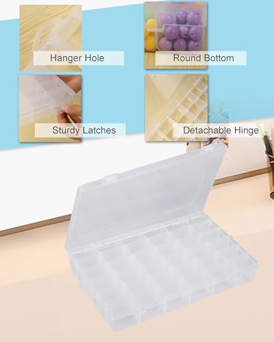 Facikono 6 Pack 36 Grids Bead Organizer Tackle Box Organizers Plastic Organizer Box with Dividers Craft Storage Containers...