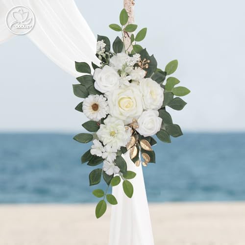 Odouzy Wedding Arch Flowers,Artificial Flower Arch Decor,2pcs Artificial Flower Arrangement for Wedding Decor Reception Ba...