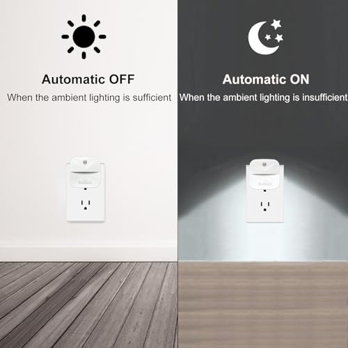 Eneteck Night Light, LED Night Lights Plug into Wall, Dusk to Dawn Sensing Nightlights, No Glaring Compact Size, Night Lig...