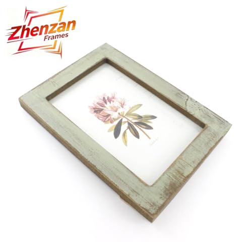 Zhenzan Frames 4x6 Inches Simple Rectangular Desktop Family Picture Photo Frame with Glass Front (Green)