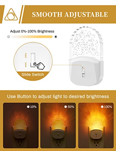 DORESshop Night Lights Plug Into Wall [2 Pack], Amber Warm Night Light, 1800K, Dusk to Dawn Sensor, Adjustable Brightness ...