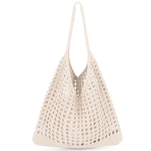 EIMMBD Crochet Bags for Women Beach Totes Bags Aesthetic Summer Tote Shoulder Hippie Bag Knit Bag