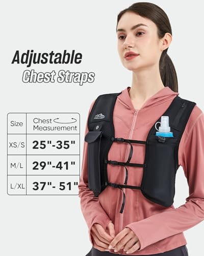 Zelvot Running Vest for Women Men, USA Original Patent, Adjustable Chest Straps Running Hydration Vest with 500ml Soft Fla...